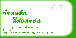 aranka udvaros business card